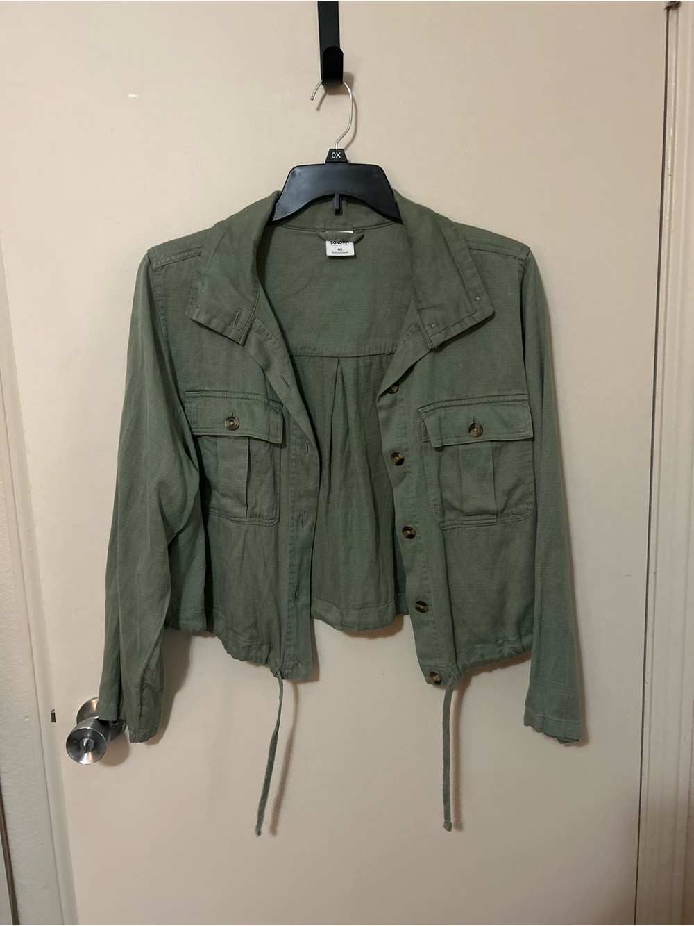 Kohl's Olive Green Cropped Utility Jacket